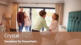  Presentation with children playing - Audience pleasing presentation consisting of children playing on hotel backdrop and a coral colored foreground