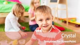  Presentation with children playing - Theme consisting of children playing with modelling clay background and a coral colored foreground