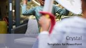  Presentation with children playing - Beautiful presentation theme featuring children-playing-with-swordplay-outdoor backdrop and a light blue colored foreground