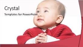  Presentation with baby girl - Beautiful PPT theme featuring children praying - baby girl making wish backdrop and a sky blue colored foreground