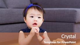  Presentation with baby girl - Colorful PPT theme enhanced with children praying - baby girl pray backdrop and a coral colored foreground