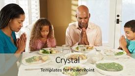  Presentation with grace - Beautiful presentation theme featuring children praying - family saying grace before meal backdrop and a lemonade colored foreground