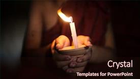  Presentation with candlelight dinner - Amazing presentation design having children praying - little monk holding a candlelight backdrop and a wine colored foreground