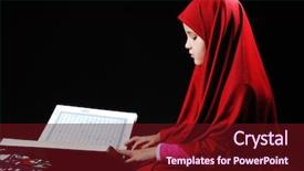  Presentation with black children - Presentation theme having children praying - muslim girl on black background background and a tawny brown colored foreground