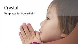  Presentation with young children - Cool new slide set with children praying - young girl prays backdrop and a white colored foreground