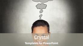  Presentation with bubble - PPT layouts featuring children questions - doubtful little girl background and a gray colored foreground