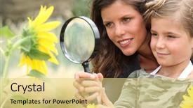  Presentation with children questions - PPT theme consisting of children questions - young mum and daughter looking background and a yellow colored foreground