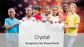  Presentation with united states flag - Amazing slide deck having park on a sunny day backdrop and a light blue colored foreground