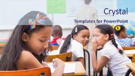  Presentation with behavior - Audience pleasing PPT theme consisting of classroom behavior - naughty pupils in class backdrop and a  colored foreground