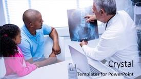  Presentation with radiology - Slide deck consisting of children radiology - doctor discussing x-ray report background and a light blue colored foreground