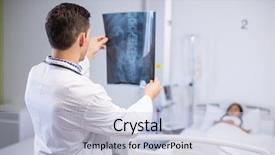  Presentation with healthcare workers - Presentation theme enhanced with children radiology - doctor examining x-ray of patient background and a lemonade colored foreground