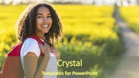  Presentation with african american teenager girl - Slide set featuring girl teenager female young woman background and a tawny brown colored foreground