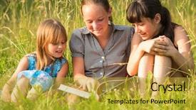  Presentation with summer school - PPT layouts with large suburban landscape of the park on a sunny winter day background and a light blue colored foreground
