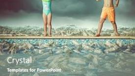  Presentation with plastic pollution - Amazing PPT layouts having children-ready-to-bathe backdrop and a gray colored foreground