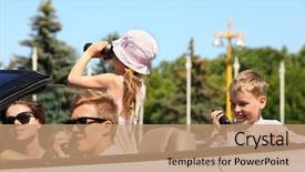  Presentation with play children - PPT layouts with children ride in convertible car background and a  colored foreground