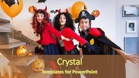  Presentation with global children culture - PPT layouts featuring children riding on a broomstick background and a  colored foreground