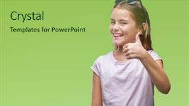  Presentation with tint sunglasses - Theme featuring children right - young beautiful girl wearing sunglasses background and a yellow colored foreground