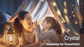  Presentation with young children playing - Audience pleasing PPT layouts consisting of children room at the bedtime backdrop and a  colored foreground