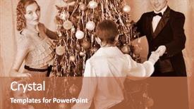  Presentation with dance children - Theme featuring children round dance christmas background and a red colored foreground