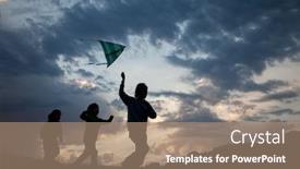  Presentation with kite - Presentation featuring children-run-with-kite background and a coral colored foreground