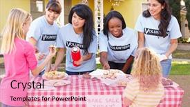  Presentation with children running - Amazing slide set having children running charity bake sale backdrop and a lemonade colored foreground