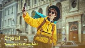  Presentation with tourism selfie - Slide deck enhanced with children-s-and-teenage-tourism background and a tawny brown colored foreground