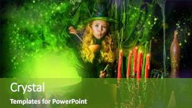  Presentation with halloween - PPT layouts enhanced with children s books - happy halloween cute child girl background and a tawny brown colored foreground