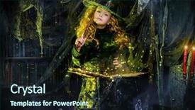  Presentation with happy halloween card - Cool new presentation theme with children s books - happy halloween cute child girl backdrop and a wine colored foreground