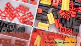  Presentation with color blocks - PPT theme featuring children-s-constructor-color-plastic background and a red colored foreground