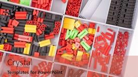  Presentation with color blocks - Presentation theme having children-s-constructor-color-plastic background and a red colored foreground