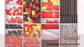  Presentation with color blocks - PPT layouts enhanced with children-s-constructor-color-plastic background and a coral colored foreground