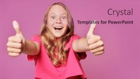  Presentation with purple education - Presentation design with children-s-emotions-cheerful-girl background and a  colored foreground