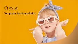  Presentation with old style - Presentation theme featuring children-s-fashion-little-fashion background and a gold colored foreground