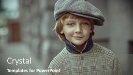  Presentation with street children - PPT theme having children-s-fashion-retro-style background and a gray colored foreground