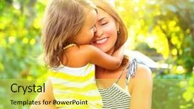  Presentation with beautiful nature - PPT theme consisting of children s garden - beautiful mother and her little background and a yellow colored foreground