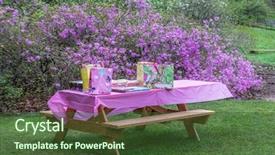  Presentation with children birthday - Presentation consisting of children s garden - picnic table dressed up background and a  colored foreground