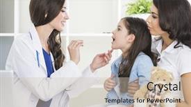  Presentation with doctor office - Slide deck enhanced with children s healthcare - little girl and her mother background and a soft green colored foreground