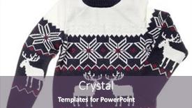  Presentation with children design - PPT layouts with children-s-knitted-christmas-turtleneck background and a tawny brown colored foreground