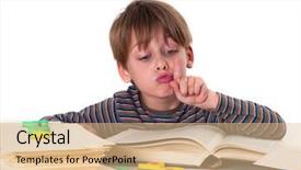  Presentation with children literature - Beautiful slide deck featuring children s literature - hardworking schoolboy backdrop and a  colored foreground