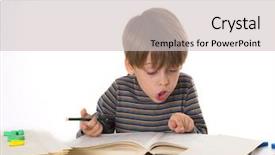  Presentation with young - Theme featuring children s literature - young hardworking schoolboy background and a  colored foreground