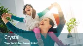  Presentation with pilot - PPT theme consisting of children s party - happy family is having fun background and a ocean colored foreground