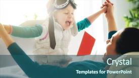  Presentation with family and home love concept - Audience pleasing presentation theme consisting of children s party - happy family is having fun backdrop and a ocean colored foreground