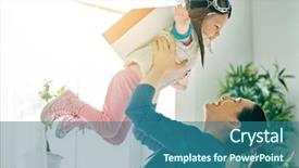  Presentation with home black family - Slide set featuring children s party - happy family is having fun background and a ocean colored foreground