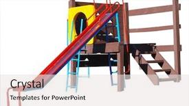  Presentation with playground - PPT theme having children's playground equipment isolated with clipping path background and a sky blue colored foreground