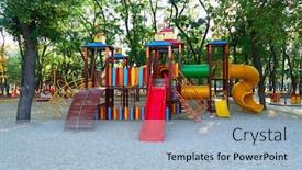  Presentation with all children matter - Presentation design with children-s-playground background and a light blue colored foreground