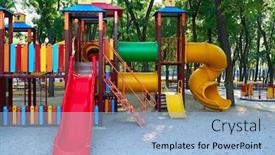  Presentation with playground - Colorful PPT layouts enhanced with children-s-playground backdrop and a light blue colored foreground