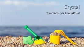  Presentation with seashore - PPT layouts having children-s-set-for-game background and a light blue colored foreground