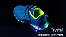  Presentation with led light - Slides consisting of children-s-sneaker-shoe background and a navy blue colored foreground