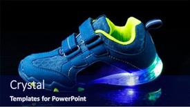  Presentation with led light - Cool new presentation theme with children-s-sneaker-shoe backdrop and a navy blue colored foreground