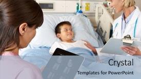  Presentation with notepad - Cool new PPT layouts with children s technology - nurse using digital notepad whilst backdrop and a light blue colored foreground